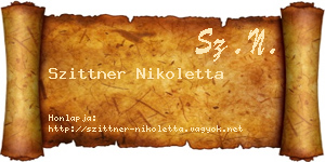 Szittner Nikoletta névjegykártya