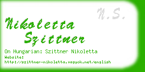 nikoletta szittner business card